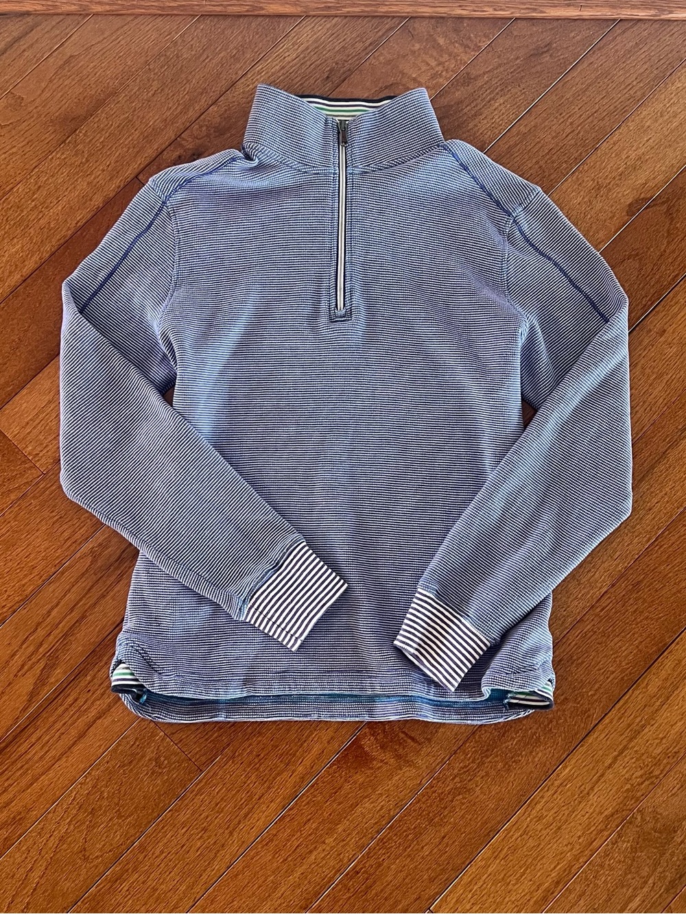 Robert Graham Blue Quarter-Zip Sweater Size Medium